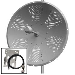 2.4GHz 25dBi双极化MIMO抛物面天线，带Ubiquiti® RocketM2安装套件的图片