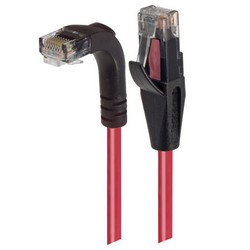 6类直角型RJ45以太网跳线，直通/直角下出线，红，1英尺（0.3米）的图片