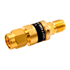 2W/6 dB RF Fixed Attenuator, SMA Male to SMA Female Brass Gold Body Up to 3 GHz的图片