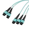 3xMPO8无引脚到2xMPO12无引脚，OM4 50 / 125um多模，ONFR护套，水蓝色，10米的图片