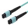 MPO w/o pins to MPO w/o pins, 24 Fiber Round, OM4 100G 50/125 Multimode, LSZH Jacket, Aqua, 10.0m的图片
