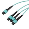 MPO24带引脚至3xMPO8带引脚，OM3 50 / 125um多模，ONFR护套，水蓝色，10米的图片