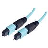 MPO w/ pins to MPO w/ pins, 12 Fiber Ribbon, OM4 100G 50/125 Multimode, LSZH Jacket, Aqua, 10.0m的图片