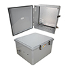 18x16x10 Polycarb Weatherproof NEMA 4X Enclosure, 120-240VAC Universal Outlet Mount Plate Dark Gray的图片