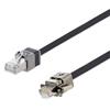 Category 7 S/FTP Die-Cast RJ45 Zero-Halogen TPU Jacket GigE Patch Cable, BLK, 10.0m的图片