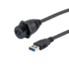 防水型USB3.0线缆组件，IP67面板安装A型母头/标准A型公头，30/24AWG，PVC黑色护套，1.5米的图片